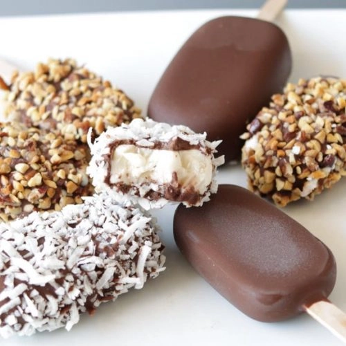 Chocolate-covered ice cream bars